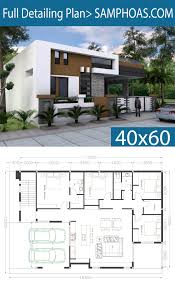 House plan for 40 feet by 60 feet plot (plot size 267 square yards) plan code gc 1581 support@gharexpert.com. One Story House Plan 40x60 Sketchup Home Design Samphoas Plan Village House Design Modern House Plans Architectural Design House Plans