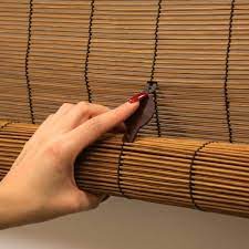 Radiance Imperial Matchstick Cord Free Roll Up Shade Fruitwood 48 Inches X 72 Inches
