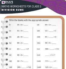 maths worksheet for class 3