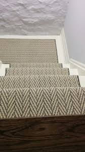 herringbone design stair carpet runner