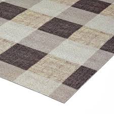 checked brown taupe 6x8 area rug tpr