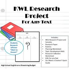 Kwl Research Project Works With Any Text