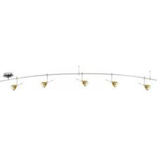Tr77367kt 8 Foot 300 Watt Monorail Kit With 5 Aero Heads With Round Glass Shades In Amber Track Lighting Store