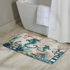 ocean seahorse beach bathroom rugs