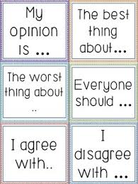 Opinion Sentence Starters Anchor Chart Task Cards