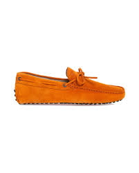 Moccasins Tods Orange With Shoe Lace On The Upper For Men