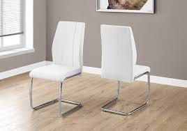 Browse online or in store today. Amazon Com Monarch Specialties 2 Piece Dining Chair 2pcs 39 H White Leather Look Chrome 17 25 L X 20 25 D X 38 75 H Chairs
