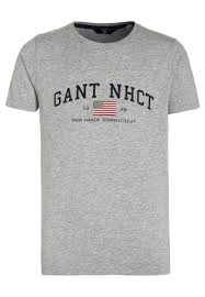 Gant Nhct Print T Shirt Light Grey Melange Kids Clothing