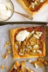 caramelized pear and blue cheese tart