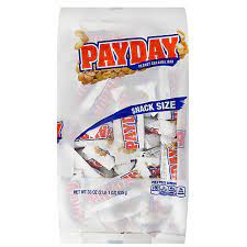 payday peanut caramel snack size candy
