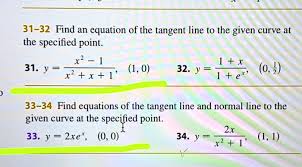 Tangent Line T0 The Given Curve