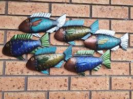 New Large Metal School Of Fish Wall Art