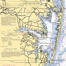 Maryland Ocean Pines Isle Of Wight Nautical Chart Decor