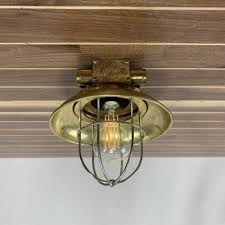 Cast Brass Nautical Ceiling Light With