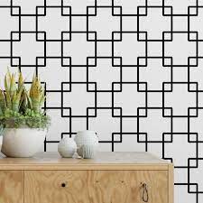 Interlock Squares Pattern Wallpaper
