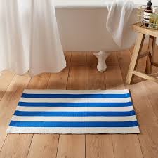 Hendaye Striped Cotton Bath Mat