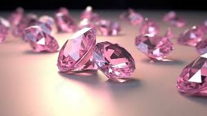 3d render of pink diamond gems