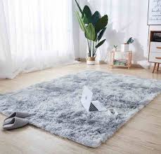 fluffy carpet rug light grey raines