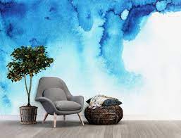 Buy Blue White Wallpaper Watercolor