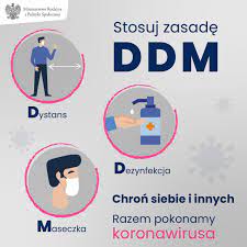 Ministerstwo Rodziny i Polityki Społecznej - Chroń siebie i innych❗ ✓  Stosuj zasadę #DDM Wychodząc z domu załóż maseczkę 😷 Zachowaj dystans w  miejscach publicznych 🧍↔️🧍 Jak najczęściej myj lub dezynfekuj dłonie 🧼👏  🧴 | Facebook