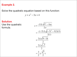 Math Example Quadratics Complex Roots