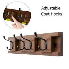 2021 4 hooks movable wall mounted coat