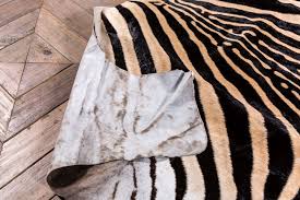 vine zebra hide rug peppermill