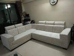wooden modern l shape sofa set for