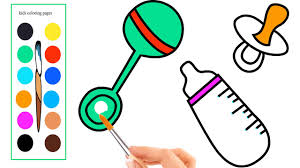 You can print or color them online at getdrawings.com for absolutely free. How To Draw Baby Bottle Rattle Pacifier Teach Drawing For Kids Drawing Colors For Kids Youtube