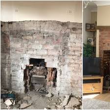 exposed brick feature wall or fireplace