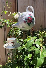 Glass Garden Art Tea Pot And Tea Cup