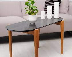 Oval Oak Tree Coffee Table Modern