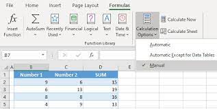 how to stop auto calculation in excel