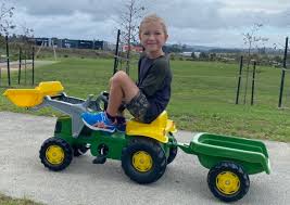 john deere rolly kid pedal ride on with