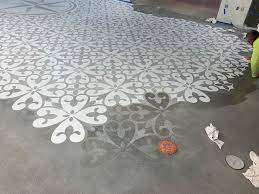 new stenciled concrete floors made to
