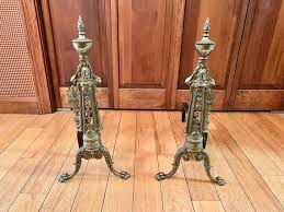 Farmhouse Fireplace Andirons Fire Dogs