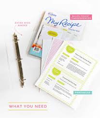 organize your favorite recipes into a diy recipe book with these fun and free printable recipe