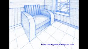 learn to draw how to draw a sofa in a room