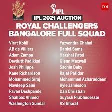 Chennai (tamil nadu) india, april 9 (ani): Rcb Team 2021 Complete List Of Players In Royal Challengers Bangalore Cricket News Times Of India