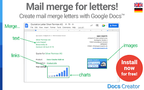 docs creator mail merge for letters