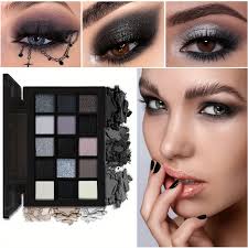 16 colors black smokey eyeshadow