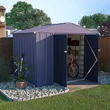 veikous 8 ft w x 6 ft d metal storage shed 44 sq ft in gray