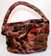 doent wool mohair carpet bag purse