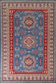 handmade blue kazak oriental area rug 8x12