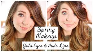 spring makeup tutorial gold eyes