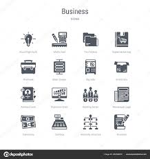 Set Of 16 Vector Icons Such As Business Hierarchy Structure