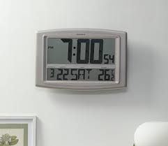 abstract silver digital wall clock