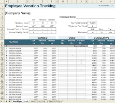vacation accrual and tracking template