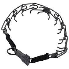 Herm Sprenger Black Stainless Ultra Plus Prong Dog Chain Training Collar With Cliclock