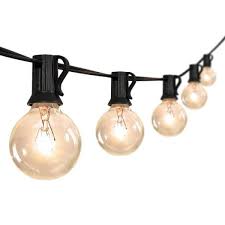 bistro globe bulb string lights black